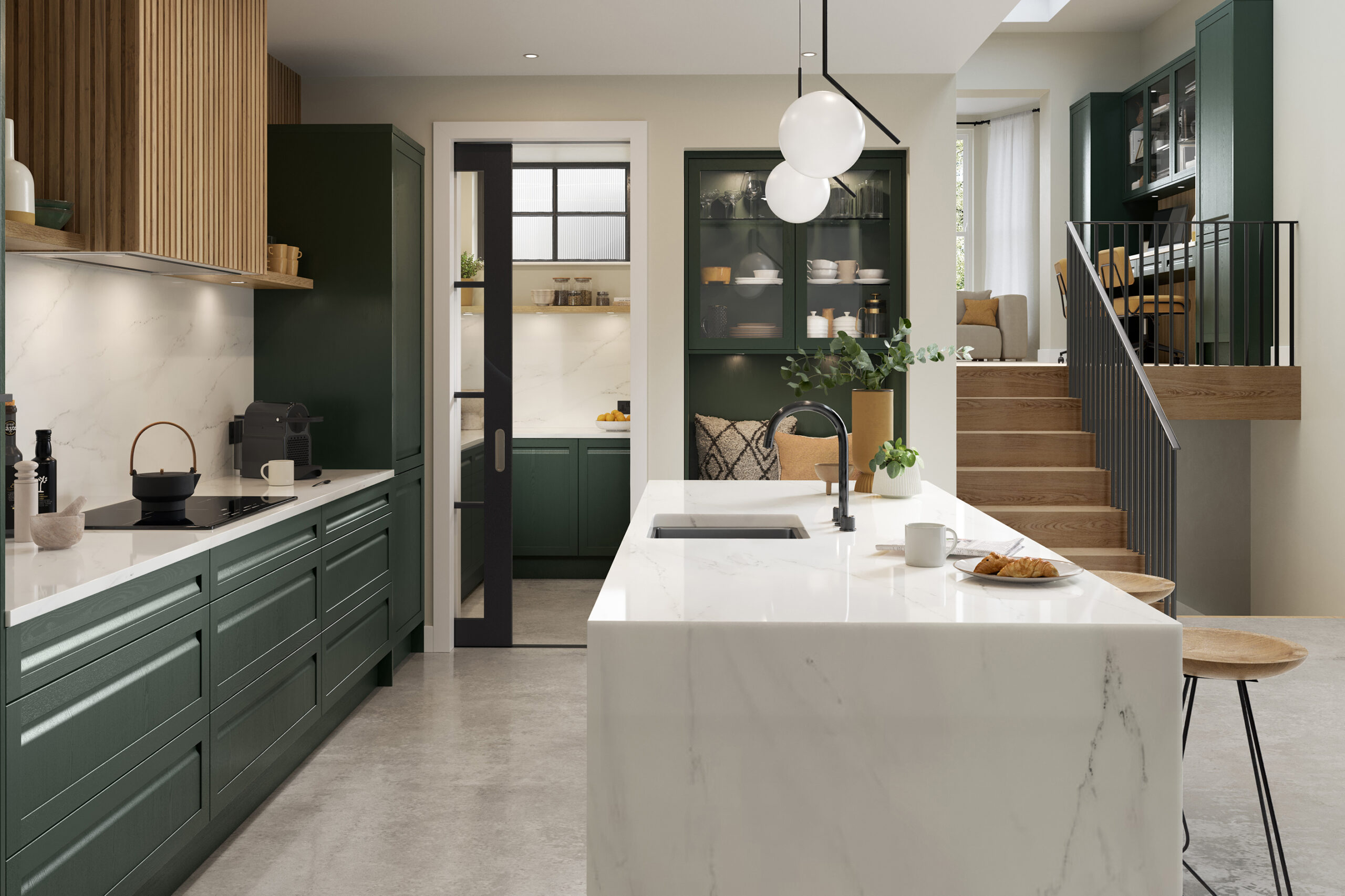 Harborne Heritage Green Kitchen by DC Interiors Kitchen Designers in Sheffield and Doncaster